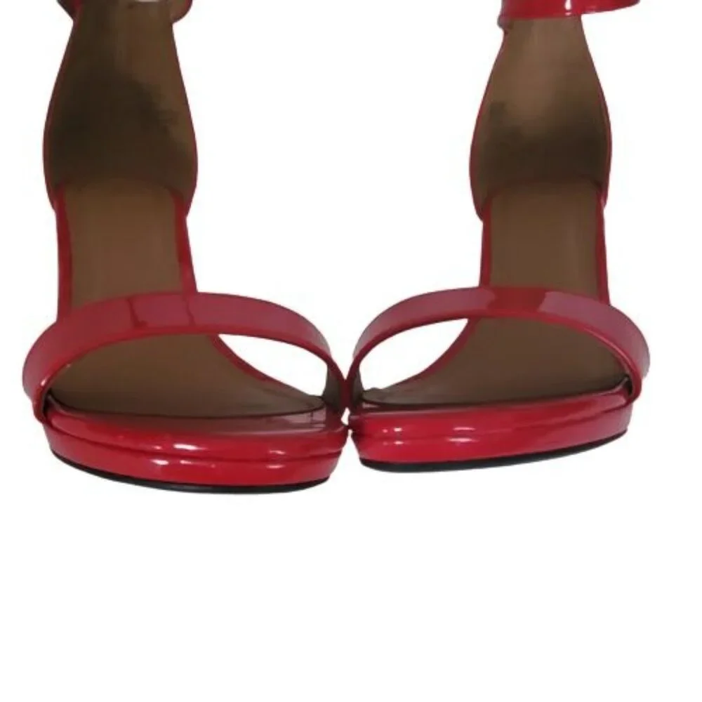 CM Women's Leather Ankle Strap Stiletto Heels Sandals Red Size 9M - Picture 8 of 14